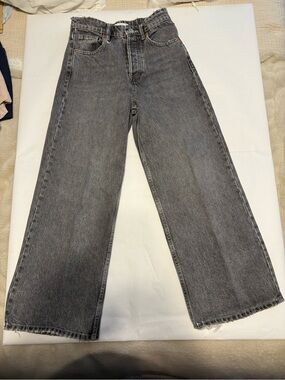 Zara Distressed Gray Denim Jeans